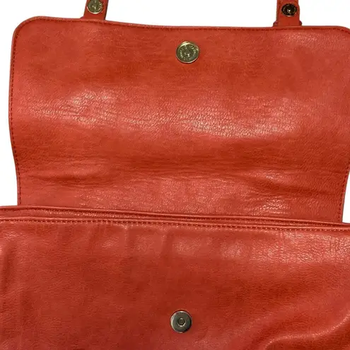 Large Vegan Leather Burnt Orange Tote Bag Laptop Bag MMS Design Studio