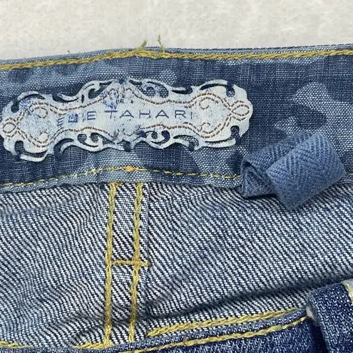 Elie Tahari Jeans Women's 27 Blue Slim Straight Leg denim no size tag worn hem