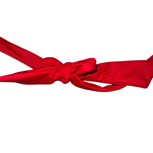 Vibrant Red Halter Bikini with Adjustable Ties Size L