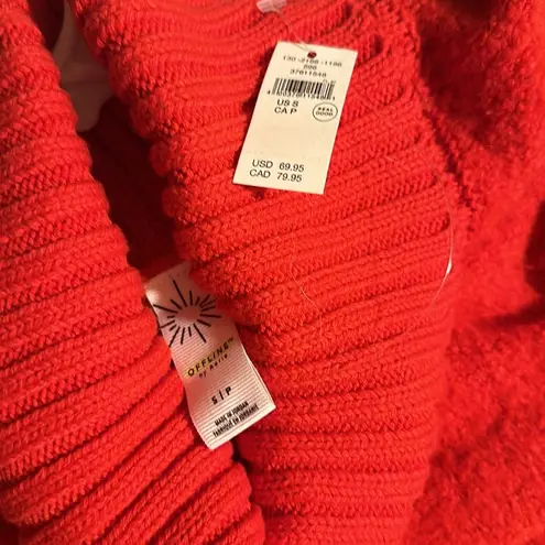 Aerie NWT Offline By  Chillside Turtleneck Sweater, red, 29” p2p