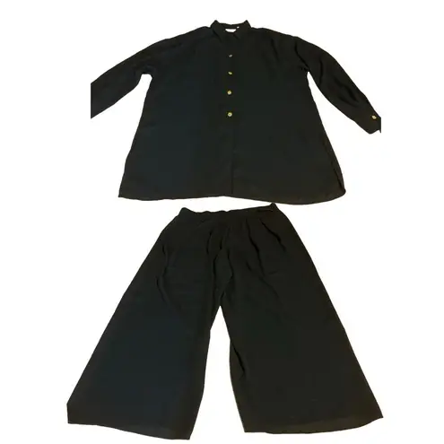 Totonko VINTAGE 1990'S SHEER BLACK PANT SET (L)