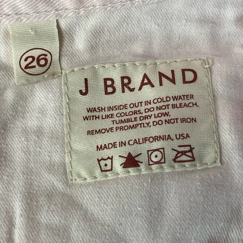 J Brand  SZ 26 Cut-Off Jean Shorts Low-Rise Frayed Hems Pocket Zip-Fly Light Pink