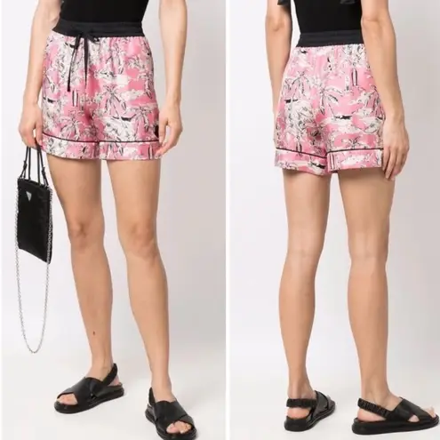 Moncler Silk Pink Surf Hawaiian Vacation Relaxed Shorts Size 48/XL