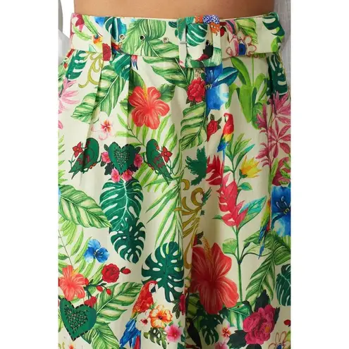 Miguelina Zendaya Floral Pants in Green XSmall Womens Capri Cropped Size XS