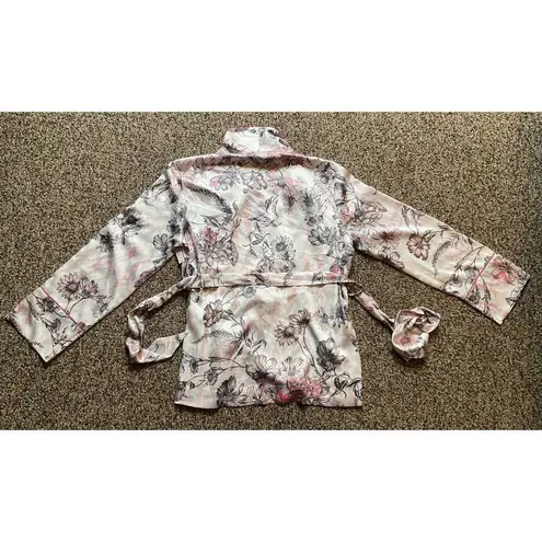 Victoria's Secret NWT  Tie-Closure Kimono Robe - Satin Pink Floral, Size XS