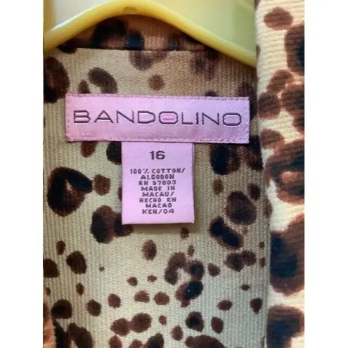 Bandolino Womens Leopard Print Button-Up Long Coat Size 16