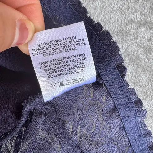 Lace Racerback Blue Bralette Large Wireless Floral Stretch Bra Elegant