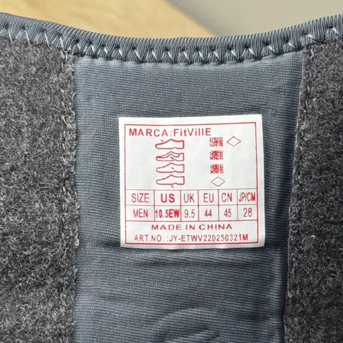 FitVille Slip On Sneakers Mens 10.5 EW Gray Comfort Arch Support Walking Shoes