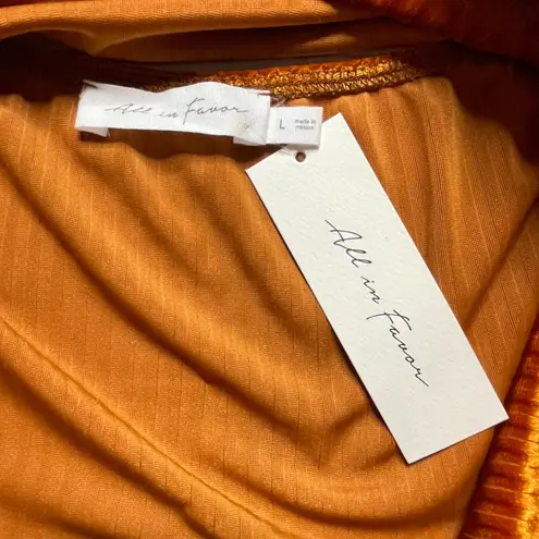 All in Favor NWT - - Women’s Burnt Orange Blouse - Size Large.