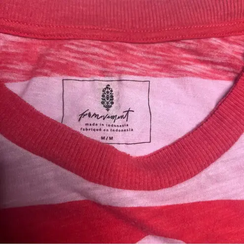 Free People Movement Striped Muscle Tank Persimmon Combo Red Pink Size Medium