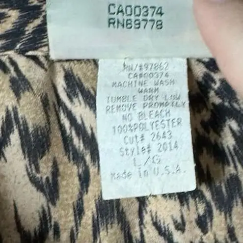 Northern Reflections Women's L Cheetah Print Long Sleeve Blouse Vintage