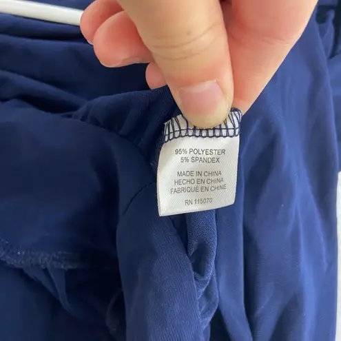 Nina Leonard NEW Nina Leonard women's navy blue stretch pocket jogger jumpsuit loose casual