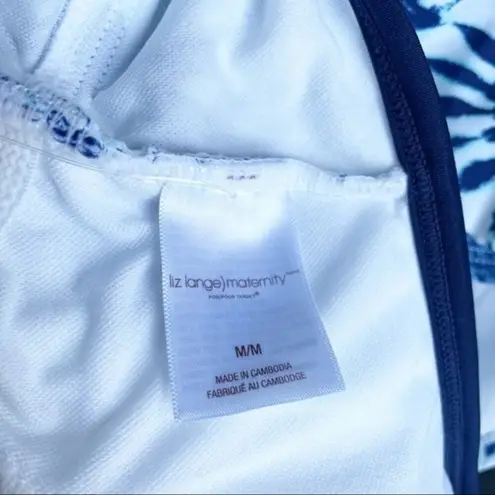 Liz Lange NWT Maternity One Piece Halter Swimsuit Tie Dye Tile Print Size Medium