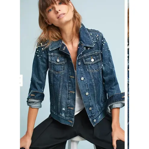 Pilcro and the Letterpress Jacket Womens Medium Donovan Pearled Embellished