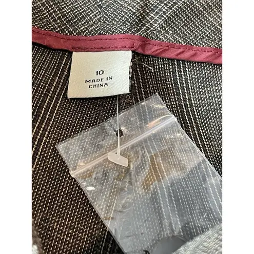 Bob Timberlake Brown Plaid Rolled Cuff Wide Leg Trouser Pants 10 NWT Y2K 90s