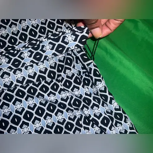 Charter Club Black and Light Blue Geometric Dress size Medium