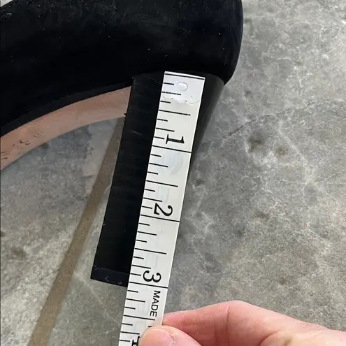 Elegant Suede Black Peep Toe Heels by V.O.Z Size 8