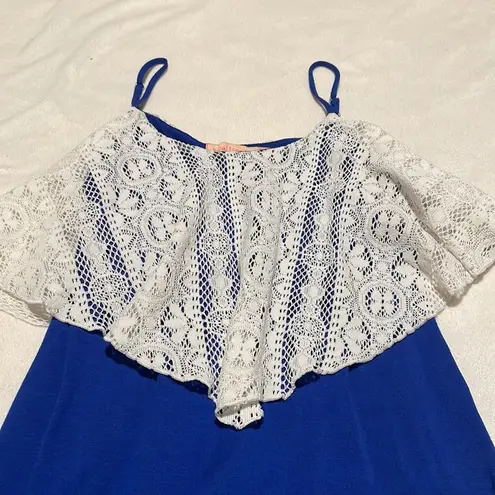 Rebellious One - Bohemian Style Floor Length Maxi Dress with Lace Detail- Size S