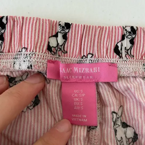 Isaac Mizrahi women’s dog pink striped pattern sleepwear shorts — small