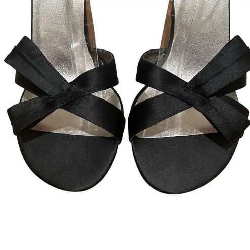 Max Studio  Sensu Bow Ankle Strap Open Toe High Heel Sandals Black Womens Size 10 - Image 5