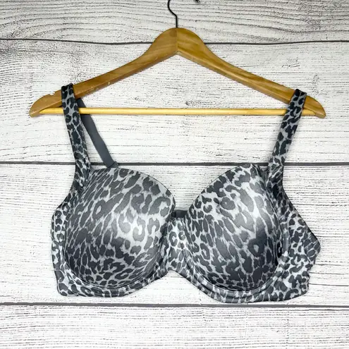 SOMA Stunning Full Coverage Bra Taupe Gray Leopard Print Size 36DD Black