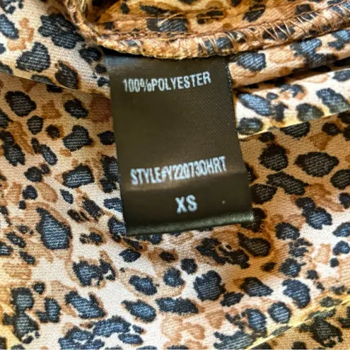 POMANDER PLACE Tuckernuck Leopard Carlota Peplum Blouse Womens Size XS Brown
