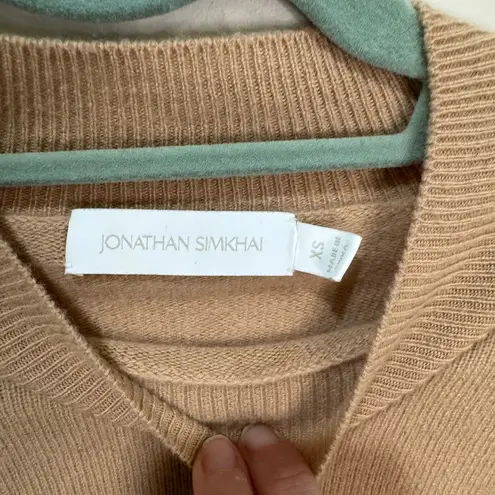 Jonathan Simkhai Mackenzie Cashmere Sweater Sz XS‎ Tan - Image 6
