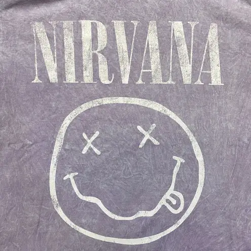 Nirvana Neverind Smiley Mineral Wash Grunge Band Tee L