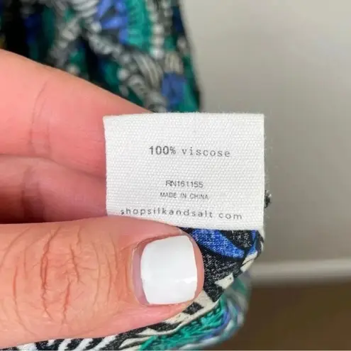 Silk & Salt Green And Blue Journey African Peacock‎ Wrap Maxi Dress