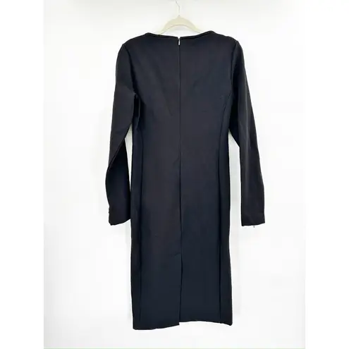Max Mara Black Onore Long Sleeve Jersey Midi Dress Size 12