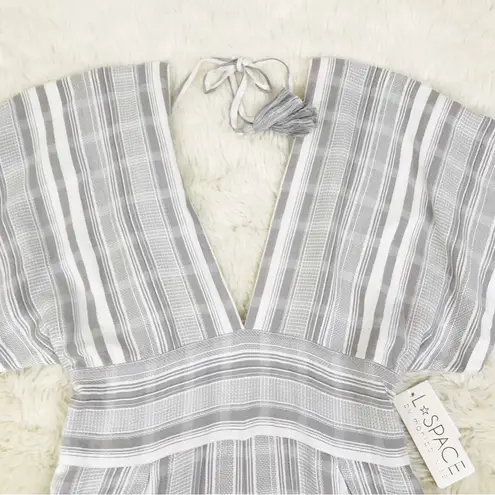 l*space L* Doheny Striped Low‎ Cut Jumpsuit Wide Leg Beach Boho Vacation Small New