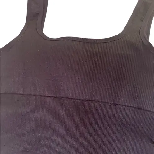 Ribbed Sleeveless Stretch Fit Bodysuit Black Size XXL