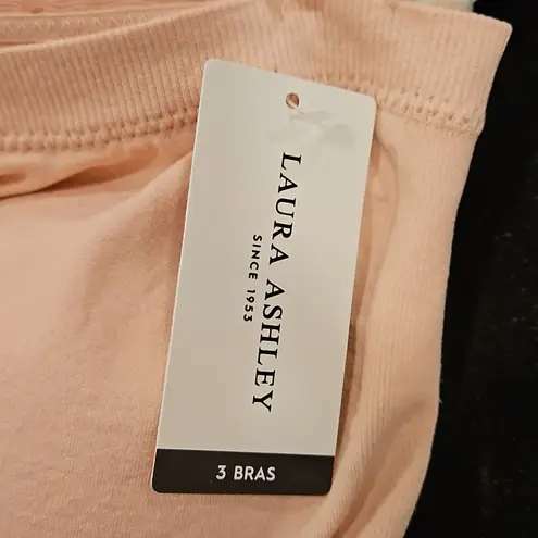 Laura Ashley ππ Padded Bandeau Bras (3 Pack) Pink White Navy Blue Large L NWT