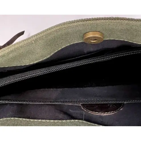 Versacarry Concel Carry Tote Olive Green Brown‎ Leather Trim 14.5"X10" Handbag