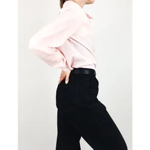 Vintage Sheer Pleated Blouse in Light Pink | Size L Size L