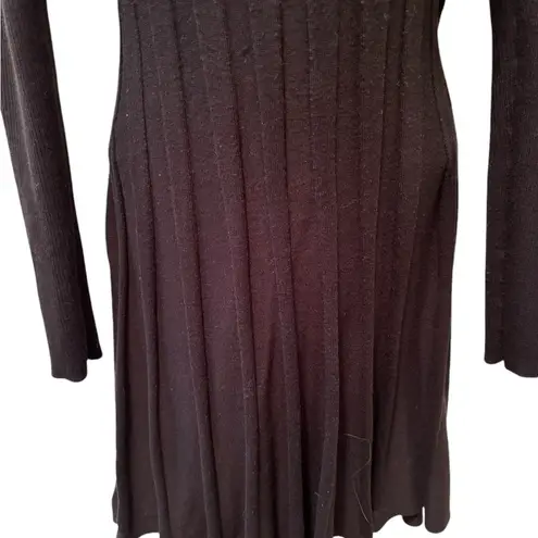 Calvin Klein Sweater Dress Sz M Black Cowl Neck Pleated Midi Skirt Business