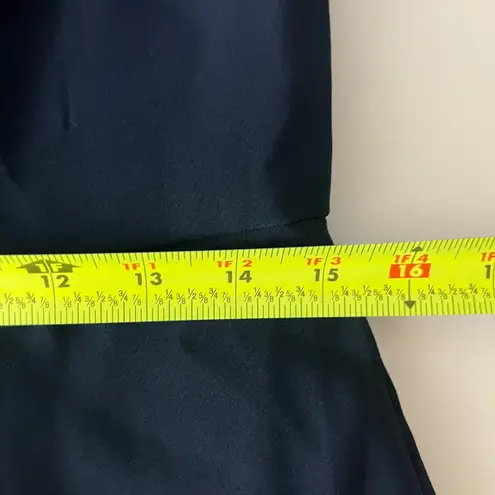 After Six Dessy Gown Size 10 Crepe V-Back Navy Blue Dress Bridesmaid Wedding