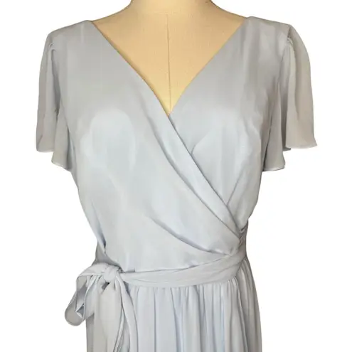 Revelry Harper Chiffon Wrap Maxi Dress Light Blue 9557