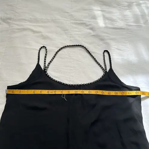 Vintage Black studded strap halter top with double strap detail Size small
