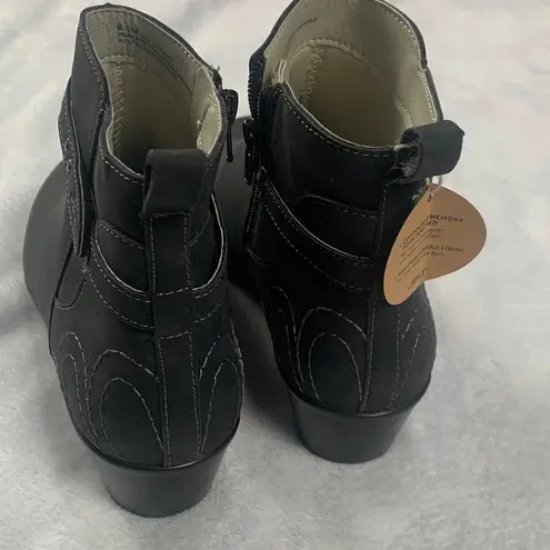 Jbu  Women's 8.5 M Charcoal Ankle Booties new gray zipper embroidered