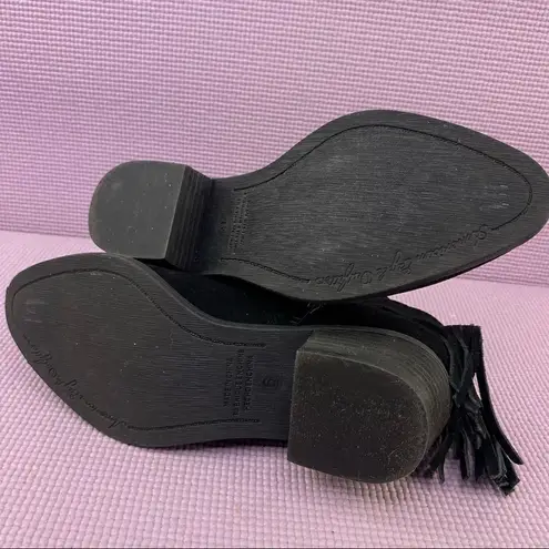 American Eagle  Outfitters Y2K Tassel Back Suede Ankle Boots Black 6