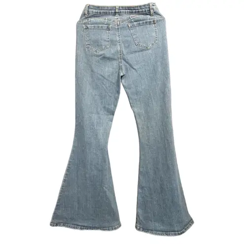 SheIn  Jeans Womens S Blue High Waisted Bell Bottoms Flare Leg Retro Boho