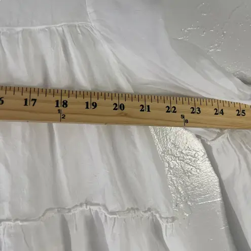 Revolve Maven West Women's Size XS White Sheer Ruffle Flowy Tiered Blouse