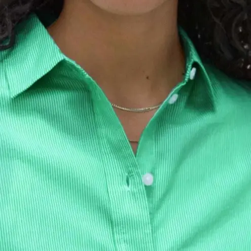 Everlane  Button Down Cotton Oversized Pinstripe Shirt Mint Green Size 6