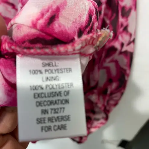 Dana Buchman Red and Pink Graphic Blouse Size 2X