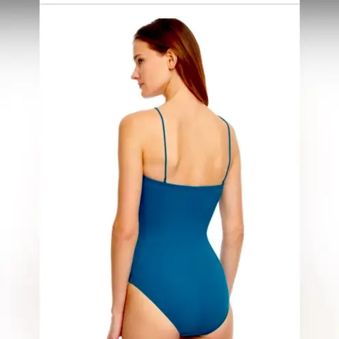 Gottex  “Classic Golden Touch Teal Bandeau Strapless One-Piece”. Size 10. NWT