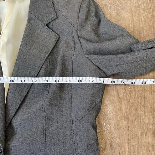 Anne Klein  grey wool blend blazer suit jacket stretch lined Women’s size 8P