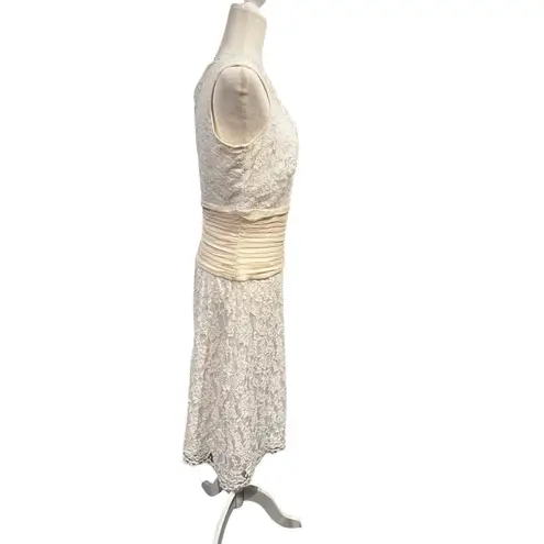 Tadashi SHOJI Ivory Lace Cocktail Dress - Size 12 (UK 14)