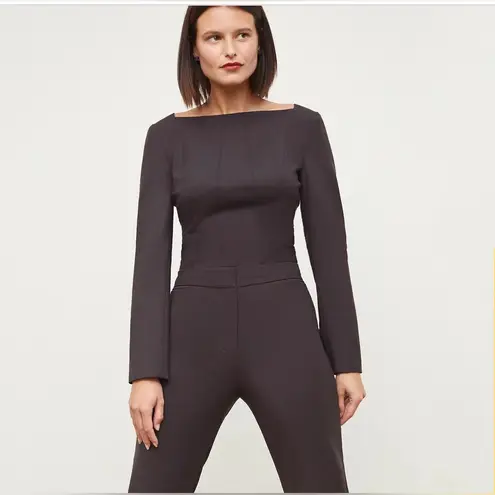 MM.LaFleur M.M. LaFleur The Rivka Top Washable Wool Twill Shirt in Haze