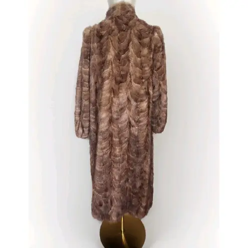 Vintage Long Brown Mink Sections Fur Coat Mint Size undefined
